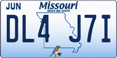 MO license plate DL4J7I