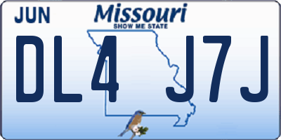 MO license plate DL4J7J