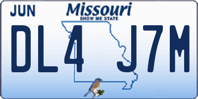 MO license plate DL4J7M