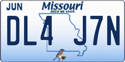 MO license plate DL4J7N