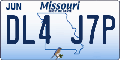 MO license plate DL4J7P