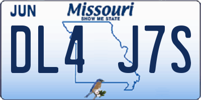MO license plate DL4J7S