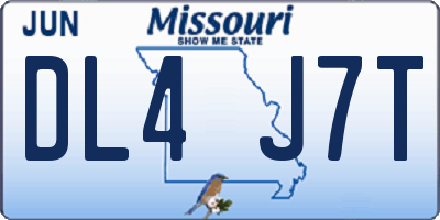 MO license plate DL4J7T