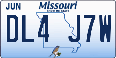 MO license plate DL4J7W