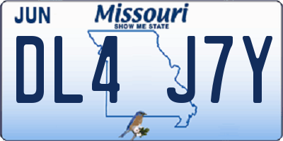 MO license plate DL4J7Y
