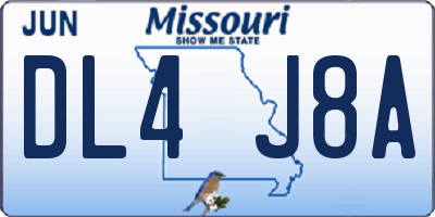 MO license plate DL4J8A
