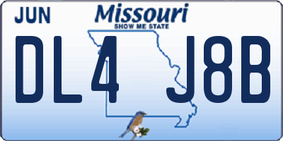 MO license plate DL4J8B