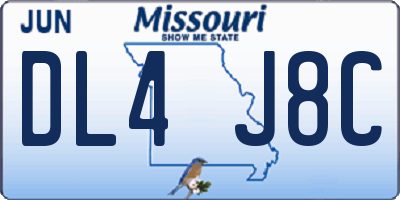 MO license plate DL4J8C