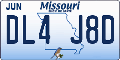 MO license plate DL4J8D