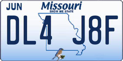 MO license plate DL4J8F