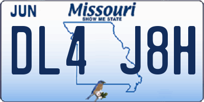 MO license plate DL4J8H
