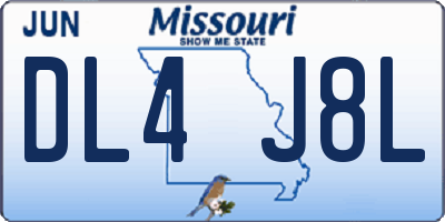 MO license plate DL4J8L