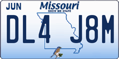 MO license plate DL4J8M