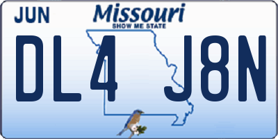 MO license plate DL4J8N