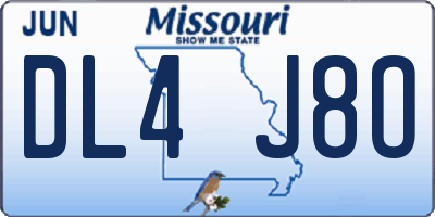 MO license plate DL4J8O