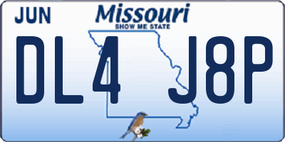 MO license plate DL4J8P