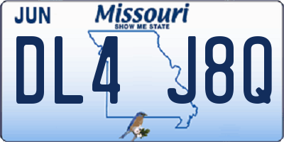 MO license plate DL4J8Q