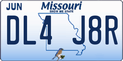 MO license plate DL4J8R
