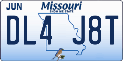 MO license plate DL4J8T