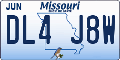 MO license plate DL4J8W