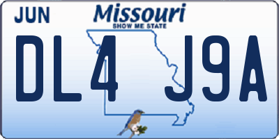 MO license plate DL4J9A