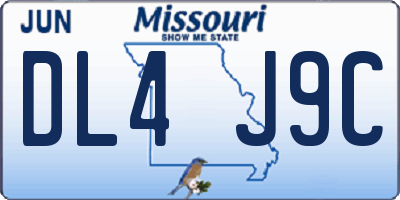 MO license plate DL4J9C