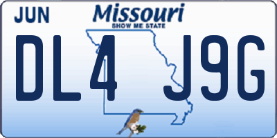 MO license plate DL4J9G