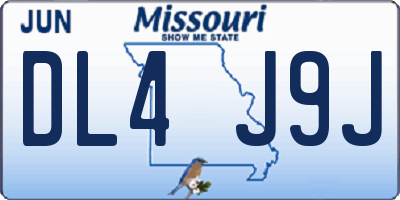 MO license plate DL4J9J