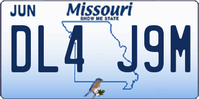 MO license plate DL4J9M