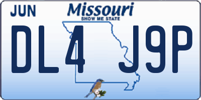 MO license plate DL4J9P
