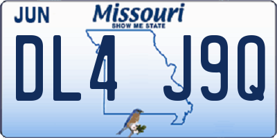 MO license plate DL4J9Q