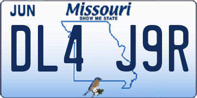 MO license plate DL4J9R