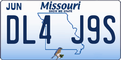 MO license plate DL4J9S