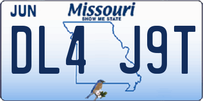 MO license plate DL4J9T