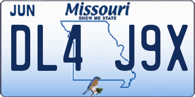MO license plate DL4J9X