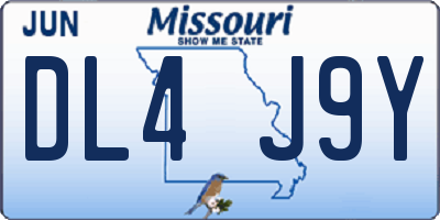 MO license plate DL4J9Y