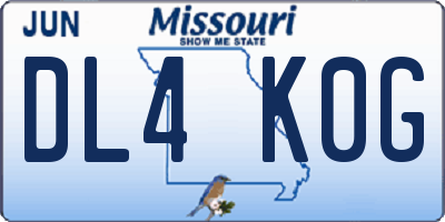 MO license plate DL4K0G