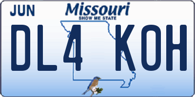 MO license plate DL4K0H