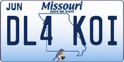 MO license plate DL4K0I
