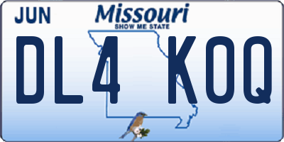 MO license plate DL4K0Q