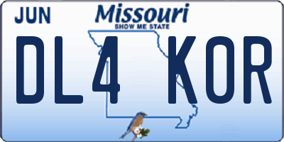 MO license plate DL4K0R