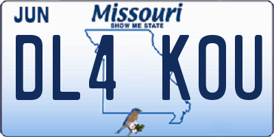 MO license plate DL4K0U