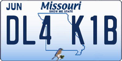 MO license plate DL4K1B