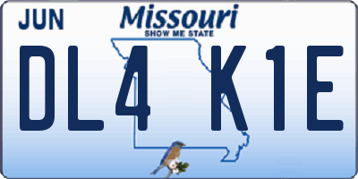 MO license plate DL4K1E