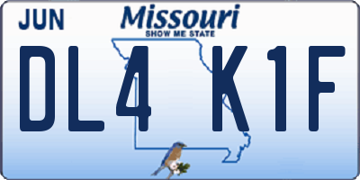 MO license plate DL4K1F