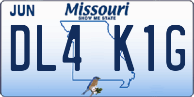 MO license plate DL4K1G