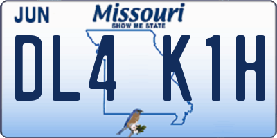 MO license plate DL4K1H