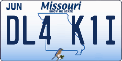 MO license plate DL4K1I