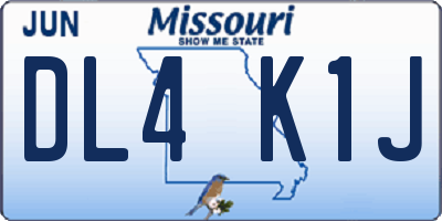 MO license plate DL4K1J