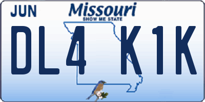 MO license plate DL4K1K